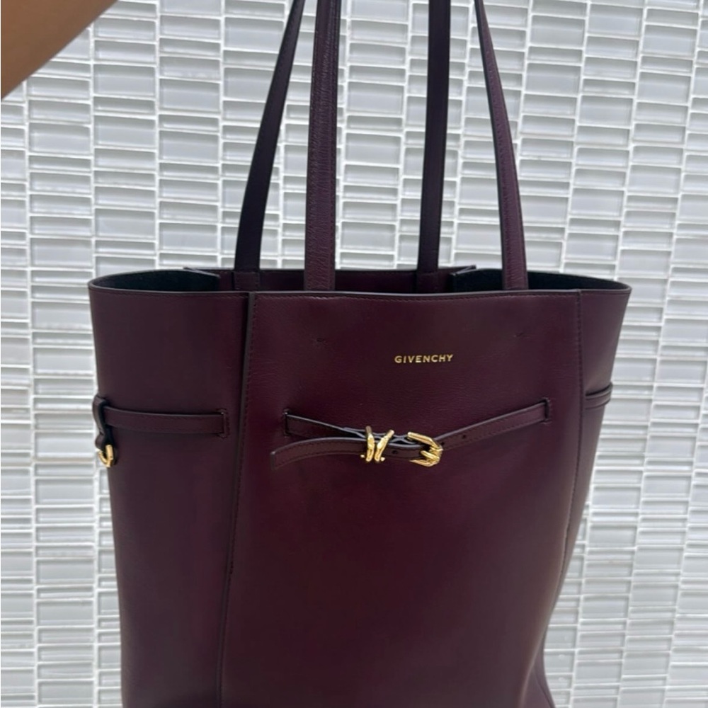 Givenchy Deep Burgundy Tote with Gold Accents